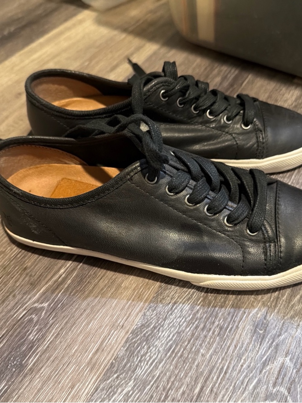 Women’s Frye Black Leather Lace-Up Sneakers